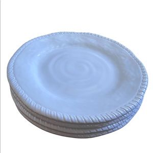 Set of 4 Tommy Bahama 11” Melamine White Round Plates